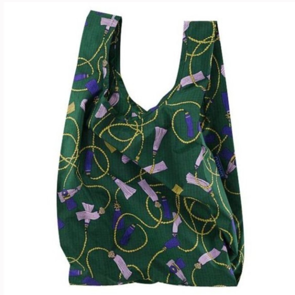 baggu green tassel standard reusable bag